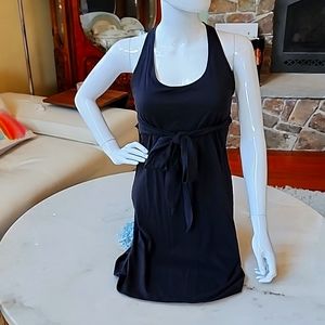 Patagonia black halter dress with self tie size medium